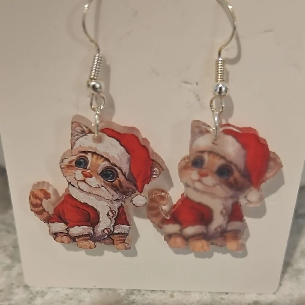 Festive Cat Earrings